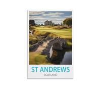 LICHNWW St Andrews Scotland Vintage Travel Poster 08x12inch(20x30cm) Canvas Print for Living Room, Bedroom, Dorm, Home, Office Wall Decoration
