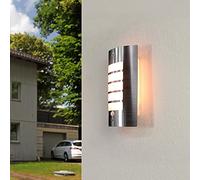 Licht-Erlebnisse LYNMARK Modern Outdoor Light with Motion Sensor Stainless Steel IP44 E27 Design Wall Lamp House Yard Balcony