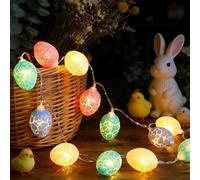 Lichterkette Ostern 3 m 20 LED Ostereier,Oster Eier Lichterkette Batteriebetrieben,Easter Egg Fairy Lights Warmweiß Mehrfarbig, Osterdekoration Frühling Deko für Innen & Außen,Garten Fenster Party