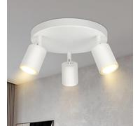 Lichtmaler Ceiling Spotlight Oriented Off White GU10-3 Ceiling Spotlights Interior Lighting Led Ramp Spot Ceiling Light Living Room Kitchen Corridor, Without Bulb