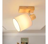 Lichtmaler Wooden Indoor Wall Light - White LED Ceiling Light Ramp Spotlight Adjustable Ceiling Lighting Fixtures Lamp E14 Chandelier Bedroom Living Room Kitchen Without Bulbs