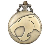 LICHWEST Animal Head Figure Quartz Pocket Watch Retro Necklace Bronze Pendant Chain Watch Clocks Table Vintage