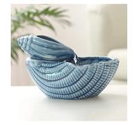 LICHWEST Indoor Small Water Fountain Ceramic Tabletop Fountain Waterfall with Conch Shape Design Desktop Decoration Meditation Waterfall for Office Living Room Tabletop Fountains Feng Shui Decor