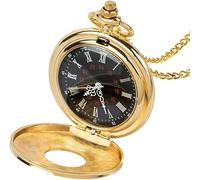 LICHWEST Quartz Pocket Watch,Golden Men Women Full Double Hunter Mechanical Pocket Watches Engraved Roman Numerals Gold Hand Wind Pocketwatch