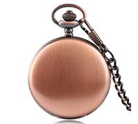 LICHWEST Retro Black Smooth Quartz Pocket Watch Stainless Steel Pendant 30CM Chain Gift Box for Men Women Friend Vintage
