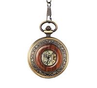 LICHWEST Solid Wood Mechanical Pocket Watch Locket Dial Hollow Steampunk Skeleton Men Women Mens Male Clock Watches