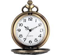 LICHWEST Three-Headed Dragon Monster Pendant Quartz Pocket Watch Necklace FOB Chain Clock