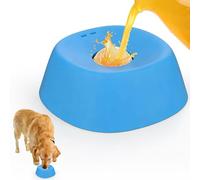 Lick Ball For Dogs, Licky Mats For Dogs With A Built-in Rotating Balls, And A Strong Suction Cup On The Bottom, Anti-Slip Slow Feeder Dog Bowls for Liquid Treat, Bone Broth Yogurt (Blue)
