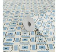 Lick Blue & White Bubble 01 Textured Wallpaper