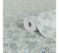 Lick Blue & White Clover 03 Textured Wallpaper