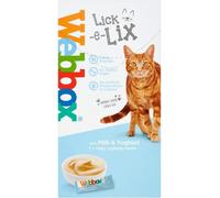 Lick-e-Lix Cream with Milk & Yoghurt Cat Treats 7x10g Soft Lickable Snack