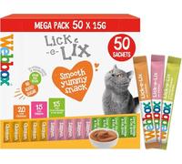 Lick-e-Lix Variety Pack Cat Treats (50 Pack), Grain Free, Kitten Friendly, No Artificial Colours, No Artificial Preservatives, by Shop Nova®