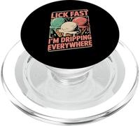 Lick Fast I'm Dripping Everywhere Ice Cream Funny Quote PopSockets PopGrip for MagSafe