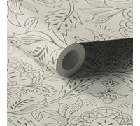 Lick Green & White Damask 01 Textured Wallpaper