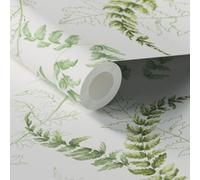 Lick Green & White Fern 01 Textured Wallpaper