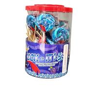 Lick - it Sour Blue Raspberry Rainbow Lollipops 40 x 30g Individually Wrapped | Vibrant Visual Sweet Shop Classic | Perfect for Party Bags, Sweet Tables, & Display.