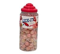 Lick-It Strawberry & Cream Lollipops - 100pcs Bulk Retro Sweets - Halal Friendly Party Lollies - Classic Flavour Candy for Kids, Events, Gifts & Pick n Mix