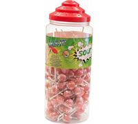 Lick it Super Sour Cherry Lollipops 150 Pieces Individually Wrapped in Bulk Tub | Tangy Party Bag Fillers