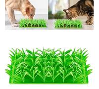 Lick Lawn for Cats - Silicone Grass Lick Mat for Slow Feeding & Cat Enrichment, Non-Slip Pet Feeding Mat with Suction Cups, Indoor Foraging Fun for Cats & Small Dogs (Green, 6.7×14.2in) (1pcs)