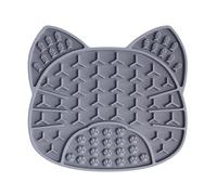 Lick Mat for Cats, Silicone Dog Lick Mat with Suction Cups for Anxiety Relief, Bathing, Grooming and Training(Grey, 18X16CM)