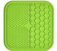 Lick Mat for Dogs : 21cm x 21cm square : Dog Safe Silicone : Great with Dog Peanut Butter : Suction Cups for fixing to tiles when Grooming and Washing