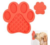 Lick Mat For Dogs & Cats,Slow Treater Mat With Suction Cups For Pet-Red