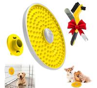 Lick Mat for Dogs, Dog Crate Lick Pads Slow Feeder, Lick Pad Crate Training Toy Crate Lick Plate,Very Suitable Peanut Butter, Treats Yogurt, Bolognese(Yellow)