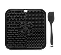 Lick Mats For Dogs, Silicone Slow Feeder With Suction Cups Concave-Convex Texture, For Healthy Eating Habits Daily Use Portable Black