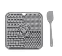 Lick Mats For Dogs, Silicone Slow Feeder With Suction Cups Concave-Convex Texture, For Healthy Eating Habits Daily Use Portable Grey