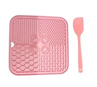 Lick Mats For Dogs, Silicone Slow Feeder With Suction Cups Concave-Convex Texture, For Healthy Eating Habits Daily Use Portable Pink