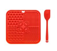 Lick Mats For Dogs, Silicone Slow Feeder With Suction Cups Concave-Convex Texture, For Healthy Eating Habits Daily Use Portable Red