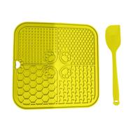 Lick Mats For Dogs, Silicone Slow Feeder With Suction Cups Concave-Convex Texture, For Healthy Eating Habits Daily Use Portable Yellow