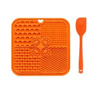Lick Mats For Dogs, Silicone Slow Feeder With Suction Cups Concave-Convex Texture, For Healthy Eating Habits Daily Use Portable Orange