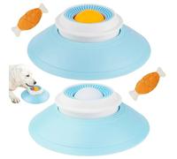 Lick Sphere, Dog Lick Sphere Slow Feeder, Pet Ball Shaped Liquid Food Slowly Interactive Toys, Diet Food Container, Pet Accessories Slow Bowls for Liquid & Semi Wet Foods (Yellow +White)