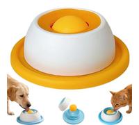 Lick Sphere for Dogs - Canine Anxiety Relief Bowl with Rotating Ball, Slow Feeder Dog Bowl for Liquid Treats, Yogurt, Broth to Reduce Stress & Prevent Fast Eating, Non-Slip & Easy Clean(Yellow)