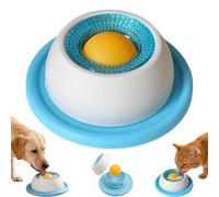 Lick Sphere for Dogs - Canine Anxiety Relief Bowl with Rotating Ball, Slow Feeder Dog Bowl for Liquid Treats, Yogurt, Broth to Reduce Stress & Prevent Fast Eating, Non-Slip & Easy Clean(Blue)