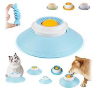 Lick Sphere for Dogs, Dog Lick Sphere Slow Feeder Bowl, Pet Ball Shaped Slowly Interactive Toys for Dogs and Cats, Pet Licksphere Easy to Clean,Non-Slip & Splash-Proof (Blue-Yellow)