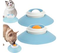 Lick Sphere & Lick Ball 2-in-1 Dog Toy - Slow Feeder for Anxiety Relief, Mental Stimulation & Boredom - Encourages Healthy Eating - Durable Food-Grade Rubber for Small & Medium Dogs (AB)