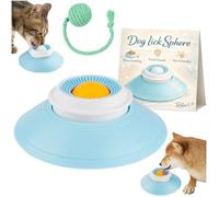 Lick Sphere, Silicone Dog Lick Sphere for Cats Dogs, Slow Feeder Dog Bowl with Suction Cup, Interactive Built-In Rolling Ball Dogs Bowls for Liquid & Semi-Wet Food, Pet Liquid Slow Food Mat (b-Yellow)