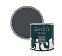 Lick Supreme Black 01 Flat Matt Multi-Surface Emulsion Paint, 2.5L