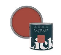Lick Supreme Red 02 Flat Matt Multi-Surface Emulsion Paint, 2.5L