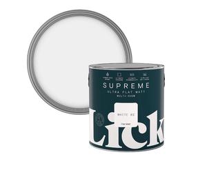 Lick Supreme White 02 Flat matt Multi-surface Emulsion paint ( Interior) , 2.5L