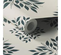 Lick White & Blue Botanical 02 Textured Wallpaper