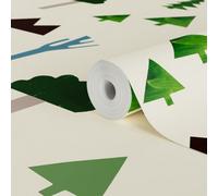 Lick White, Blue & Green Trees 01 Textured Wallpaper