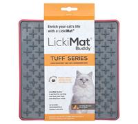 Lickimat Buddy Tuff Cat Red, Anti-Gobbling Mat for Cats, New