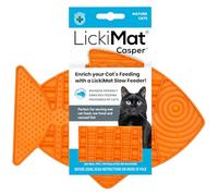 LickiMat Casper, Fish-Shaped Cat Slow Feeders for Feline Boredom and Anxiety Reduction; Perfect for Food, Treats and Anxiety Reduction, Orange