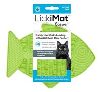 LickiMat Casper, Fish-Shaped Cat Slow Feeders for Feline Boredom and Anxiety Reduction; Perfect for Food, Treats and Anxiety Reduction, Green