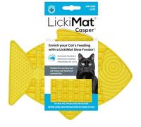 LickiMat Casper, Fish-Shaped Cat Slow Feeders for Feline Boredom and Anxiety Reduction; Perfect for Food, Treats and Anxiety Reduction, Yellow