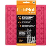 LickiMat Classic Buddy, Dog Feeding Mat for Boredom and Anxiety Relief, Ideal for Food, Treats, Yoghurt or Peanut Butter, Dog Lick Mats, Fun Alternative to a Slow Feeder, Bowl, Pink