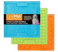LickiMat Classic Dog Feeding Mats Pack of 3 (Soother, Playdate & Buddy) Ideal for Food, Treats & Peanut Butter, Dog Lick Mats for Boredom & Anxiety Relief, Fun Alternative to a Slow Feeder Bowl